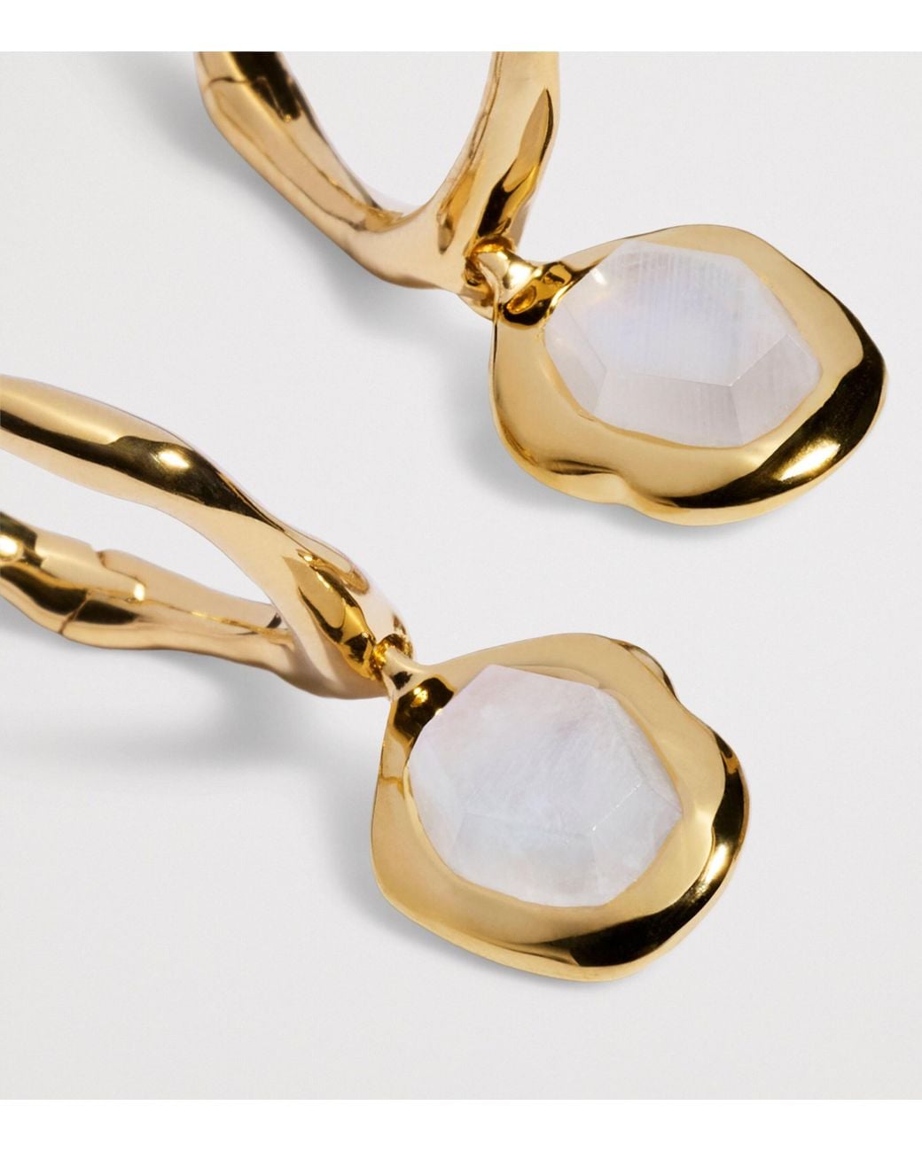 Monica Vinader Metallic Vermeil And Moonstone Odyssey Huggie Earrings