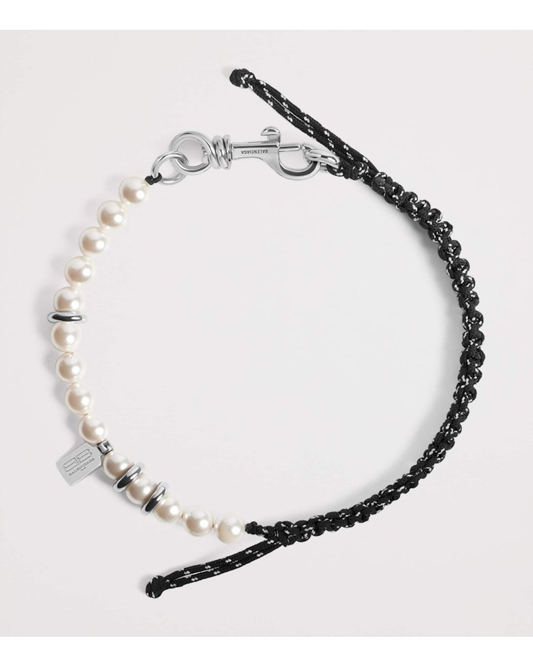 Balenciaga Metallic Pearl Malibu Beaded Choker Necklace for men