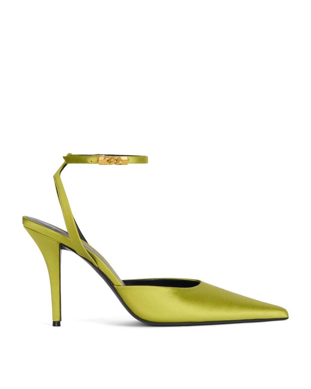 Balmain Yellow Silk Strappy Pumps 95