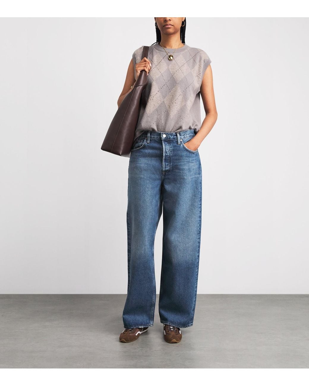 Agolde Blue Low-Slung Baggy Jeans