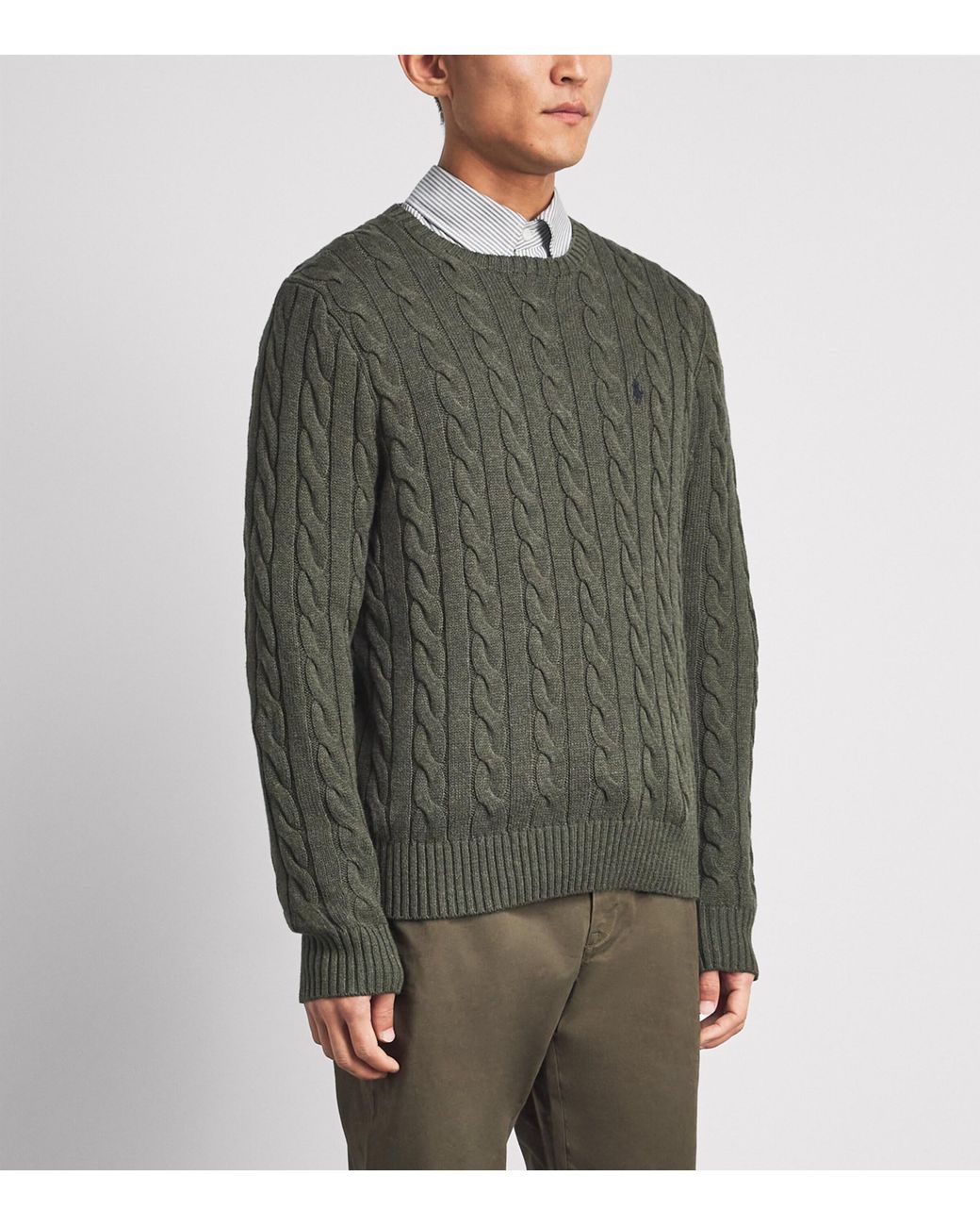 Polo Ralph Lauren Green Cotton Cable-Knit Sweater for men