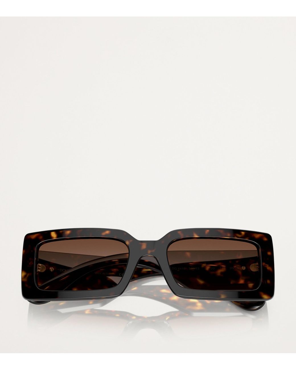 Dolce & Gabbana Brown Acetate Rectangle Sunglasses