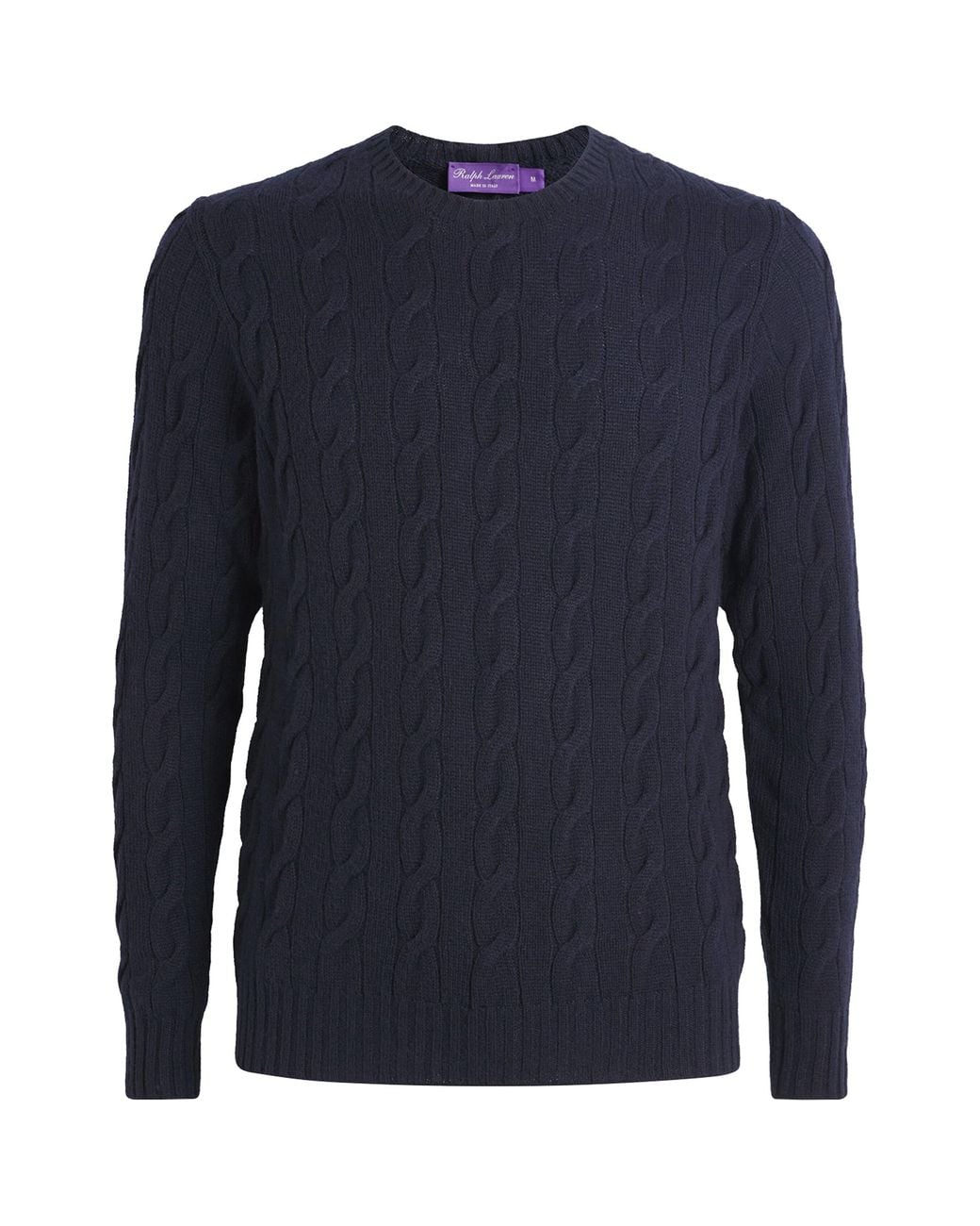 Ralph Lauren Blue Cashmere Cable-Knit Sweater for men