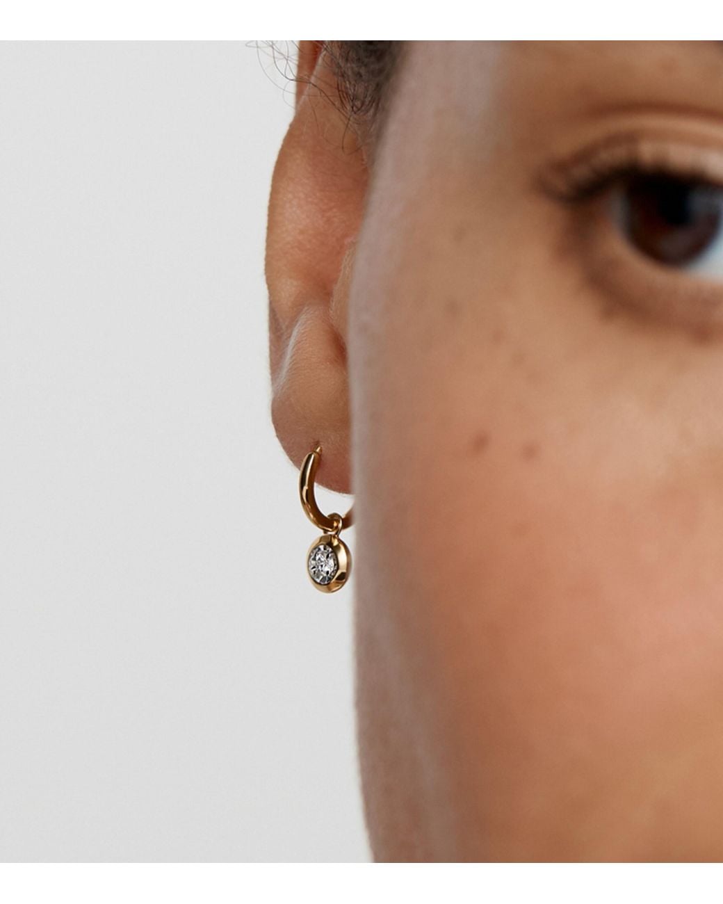 Monica Vinader Metallic Vermeil And Diamond Huggie Earrings
