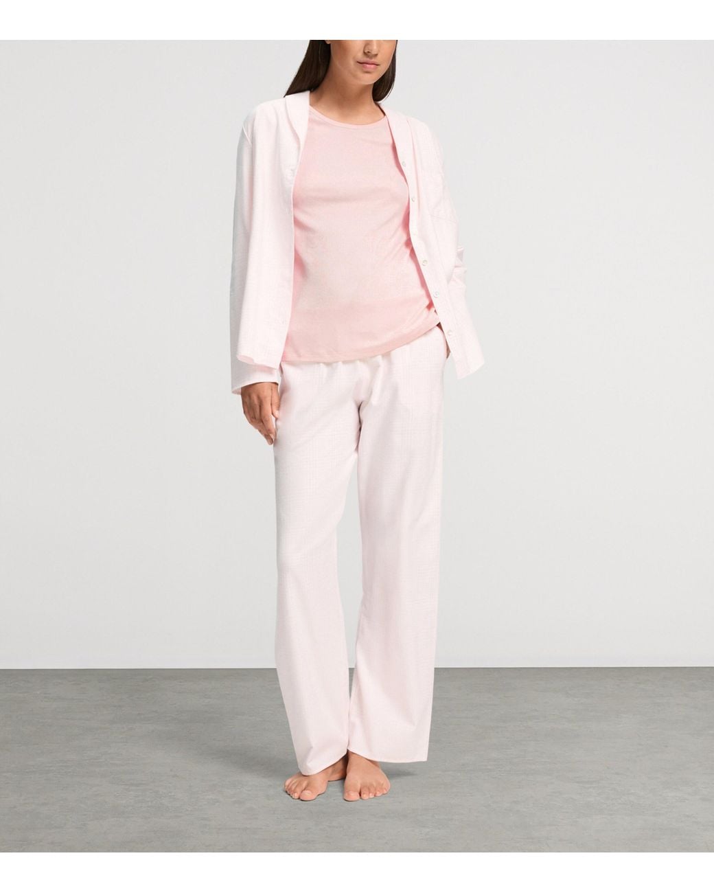 Hanro Pink Cotton Loungy Nights Long-Sleeve Shirt