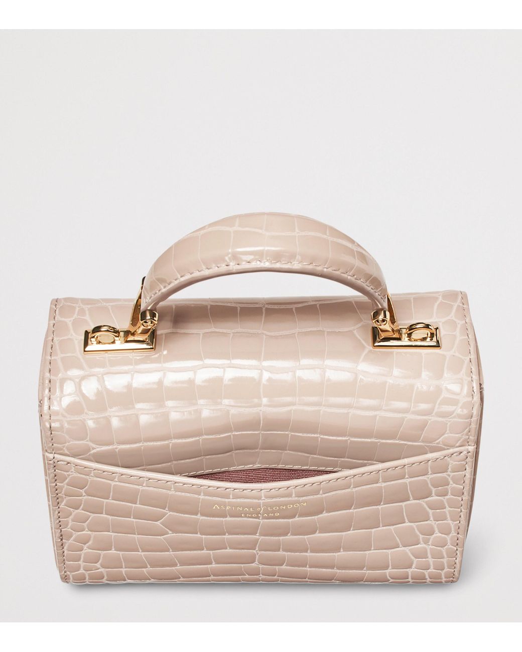 Aspinal Natural Mini Leather Mayfair Top-Handle Bag