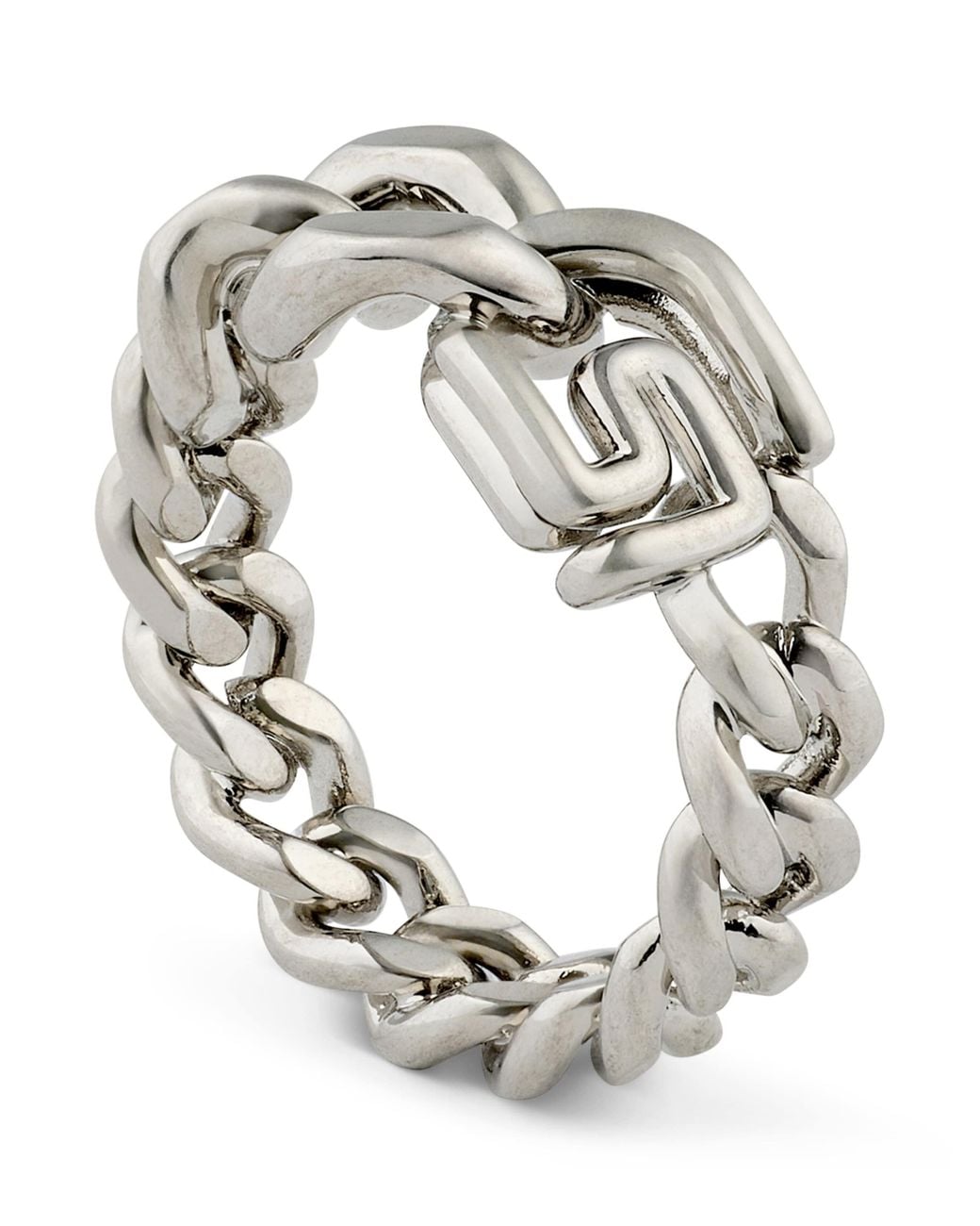 Givenchy Metallic Brass Chain G Ring for men