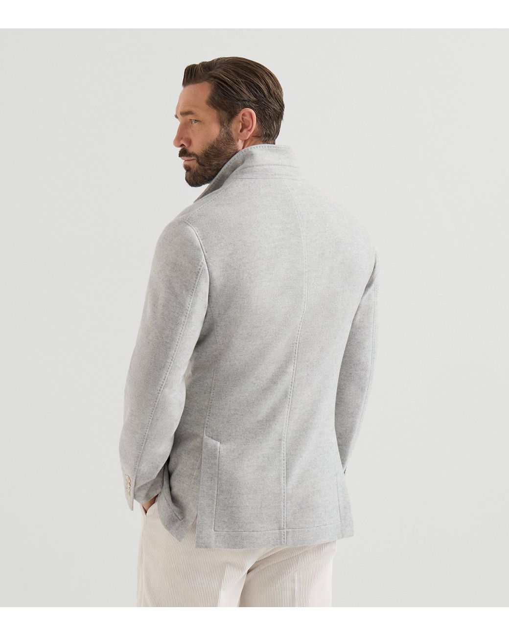 Brunello Cucinelli Gray Water-Resistant Cashmere Blazer for men