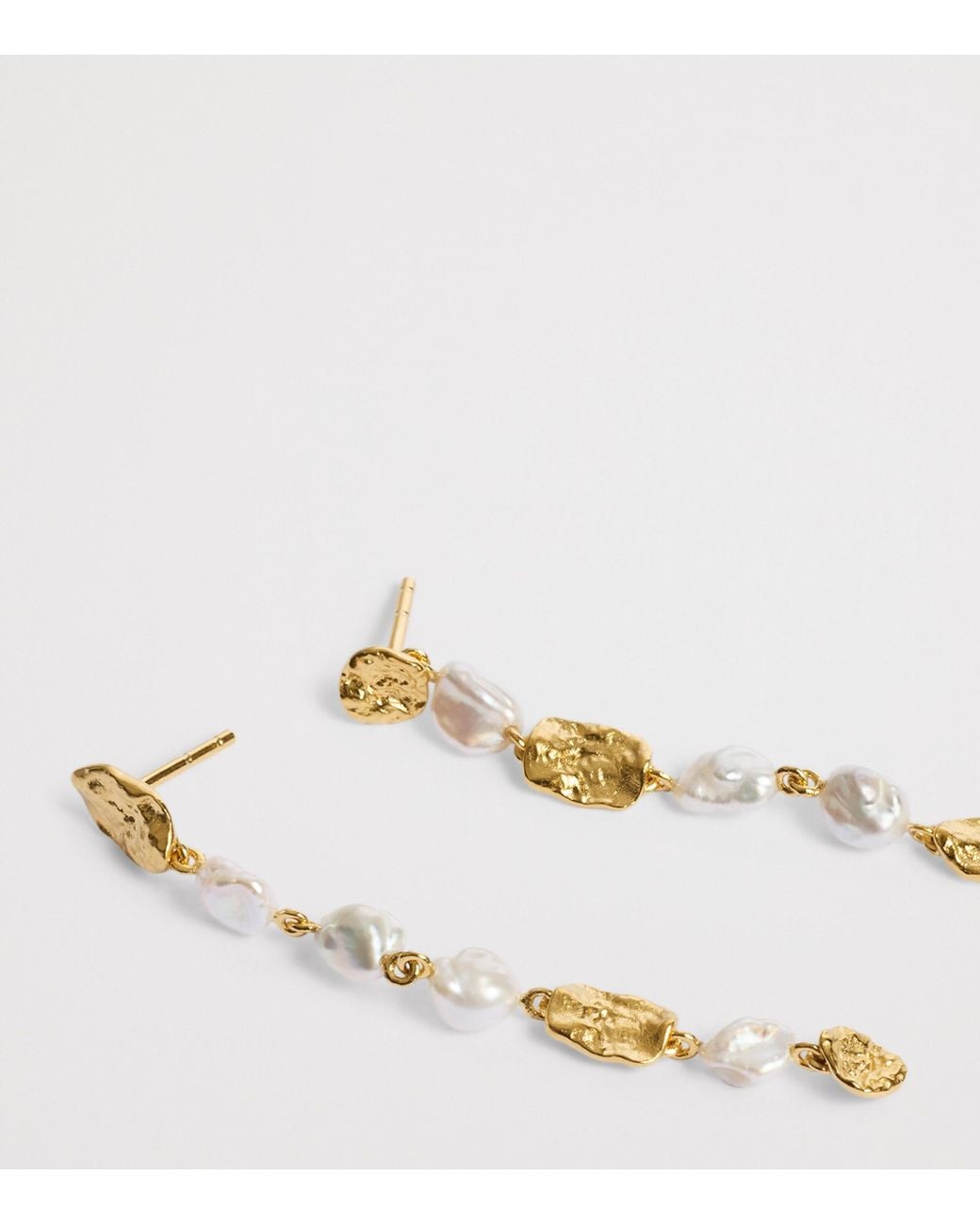 Monica Vinader Metallic Vermeil And Pearl Capri Drop Earrings