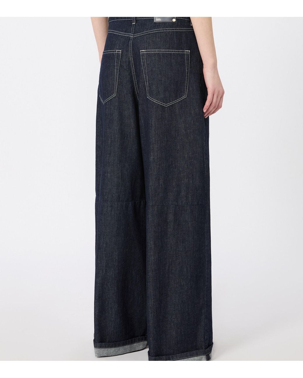 Max Mara Blue High-Waist Wide-Leg Jeans