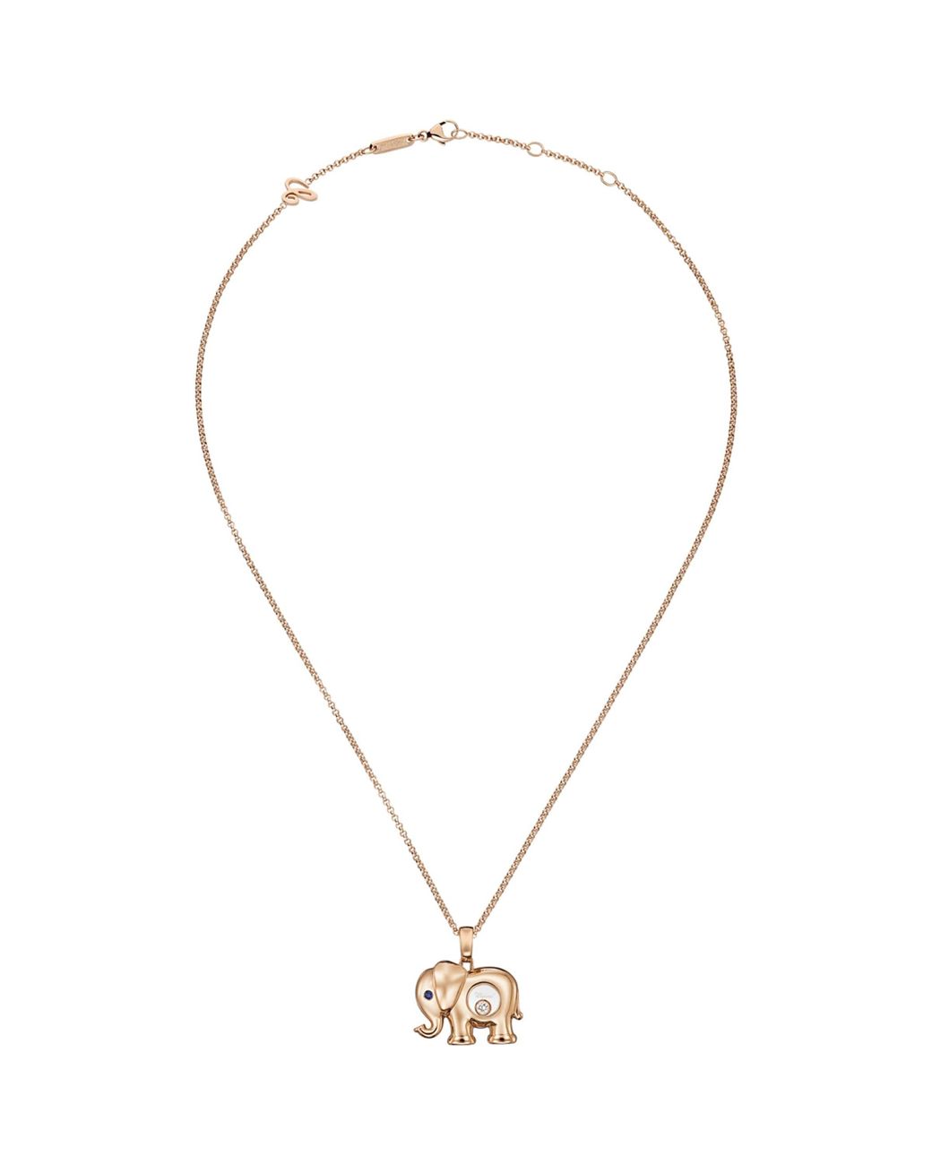 Chopard Metallic And Diamond Happy Diamonds Elephant Necklace