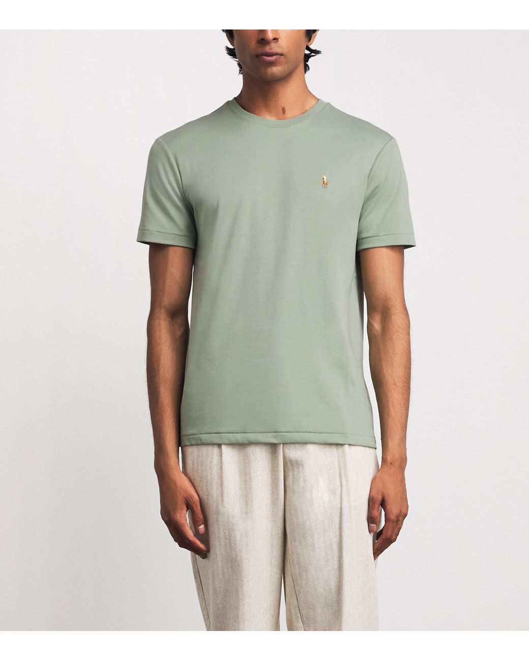 Polo Ralph Lauren Green Pima Cotton Polo Pony T-Shirt for men