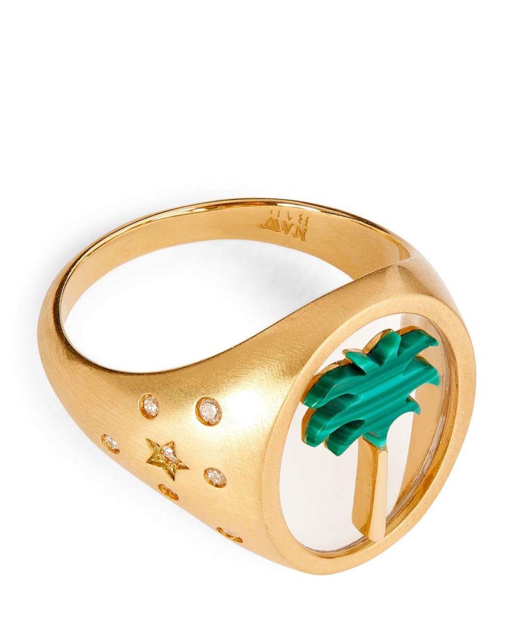 L'Atelier Nawbar Metallic And Diamond Biladi Palm 2.0 Ring