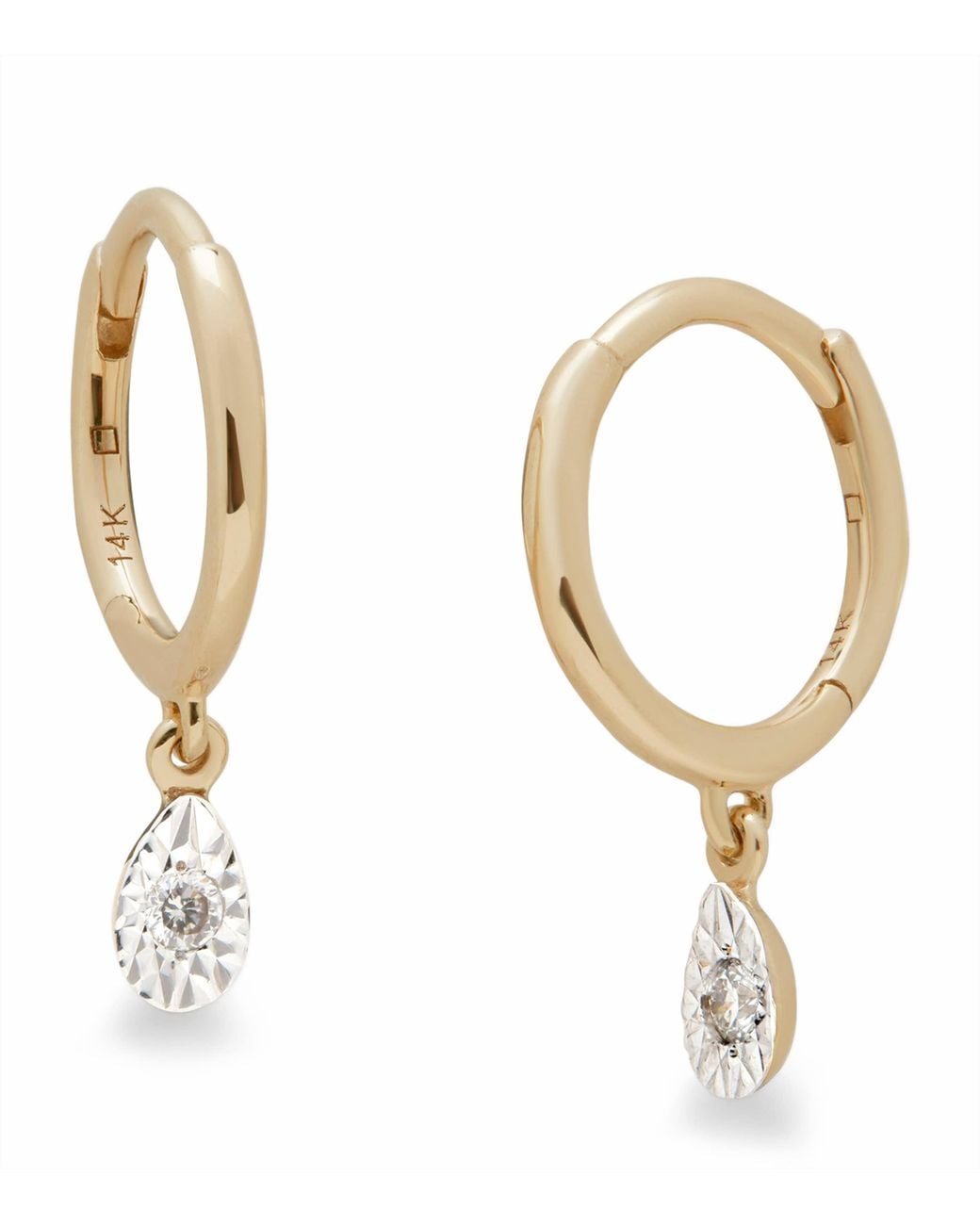 Monica Vinader Metallic And Diamond Huggie Earrings