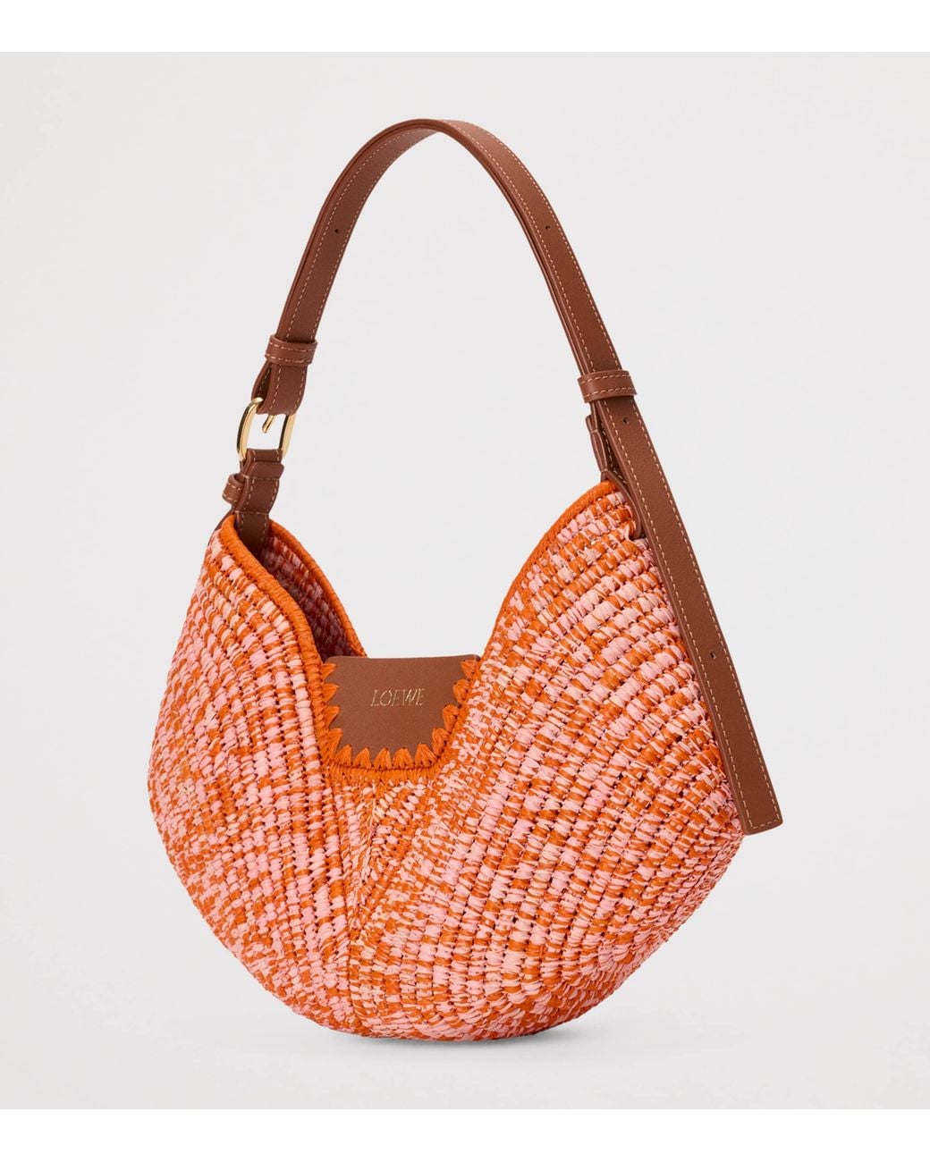 Loewe Orange X Paula's Ibiza Medium Raffia Swing Shoulder Bag