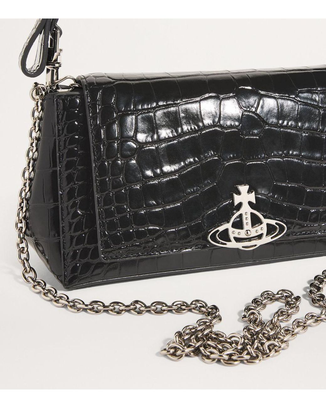Vivienne Westwood Small Croc-Embossed Hazel Shoulder Bag in
