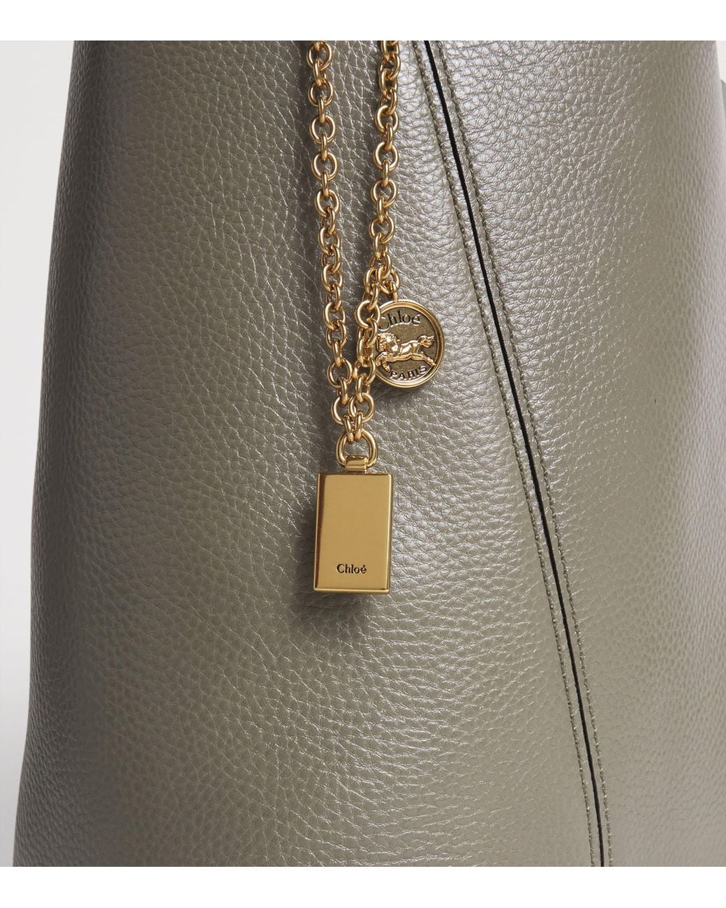 Chloé Gray Medium Leather Spin Tote Bag