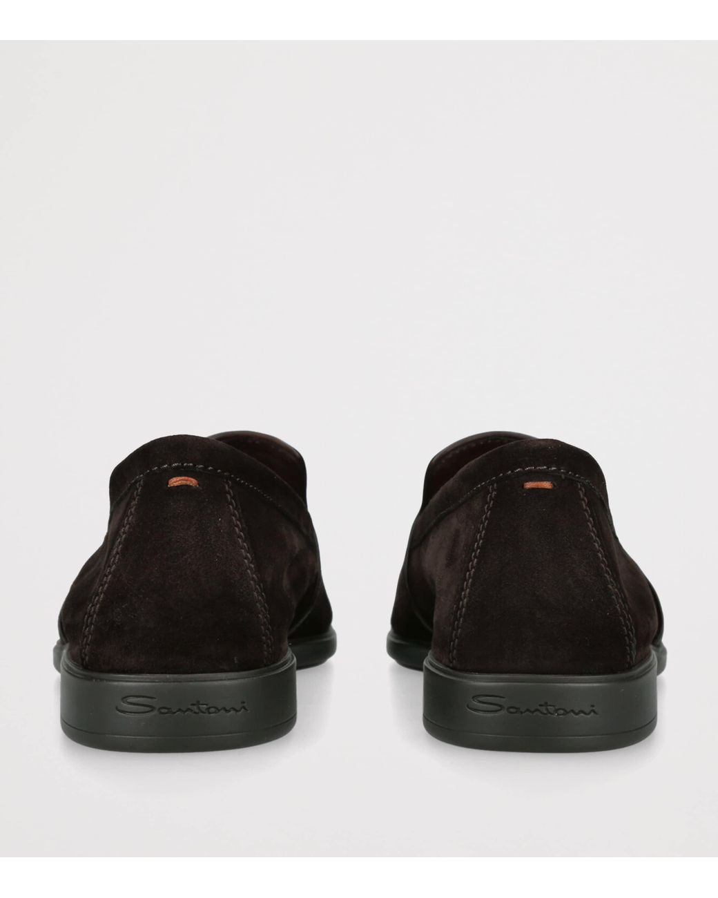 Santoni Black Suede Malibu Loafers