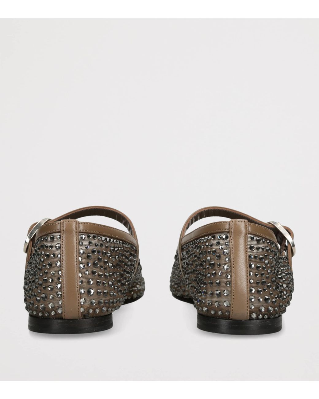 Le Monde Beryl Crystal-Embellished Mary Jane Flats in Brown | Lyst UK