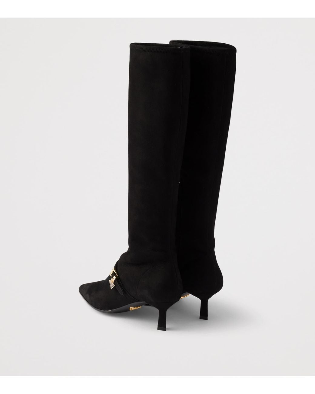Prada Black Stretch Suede Boots