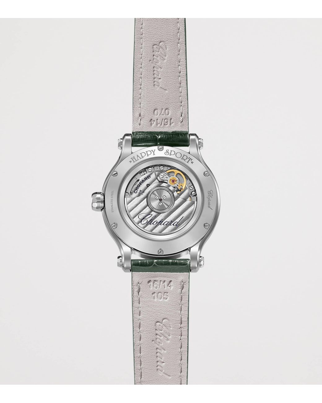 Chopard Metallic Lucent Steel And Diamond Happy Sport Watch