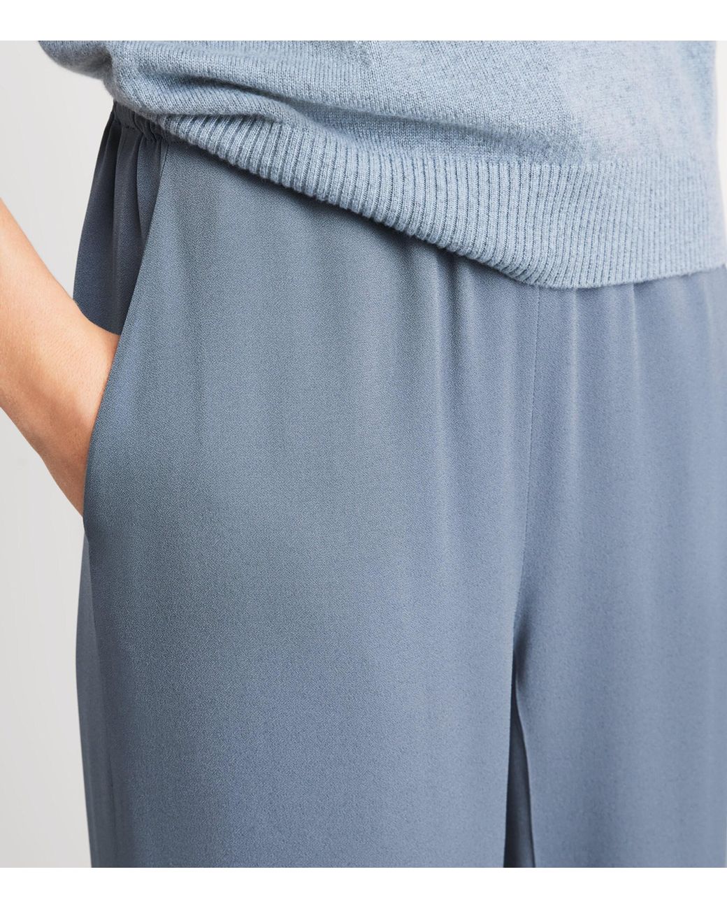 Agnona Blue Drawstring Wide-Leg Sweatpants