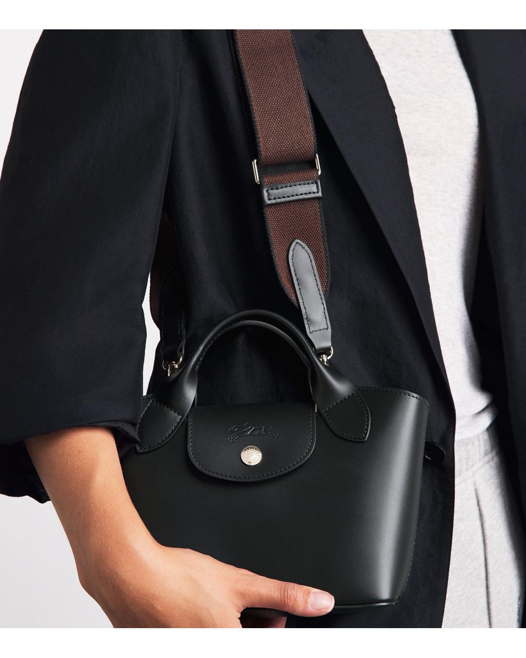 Longchamp Black Extra-Small Leather Épure Tote Bag