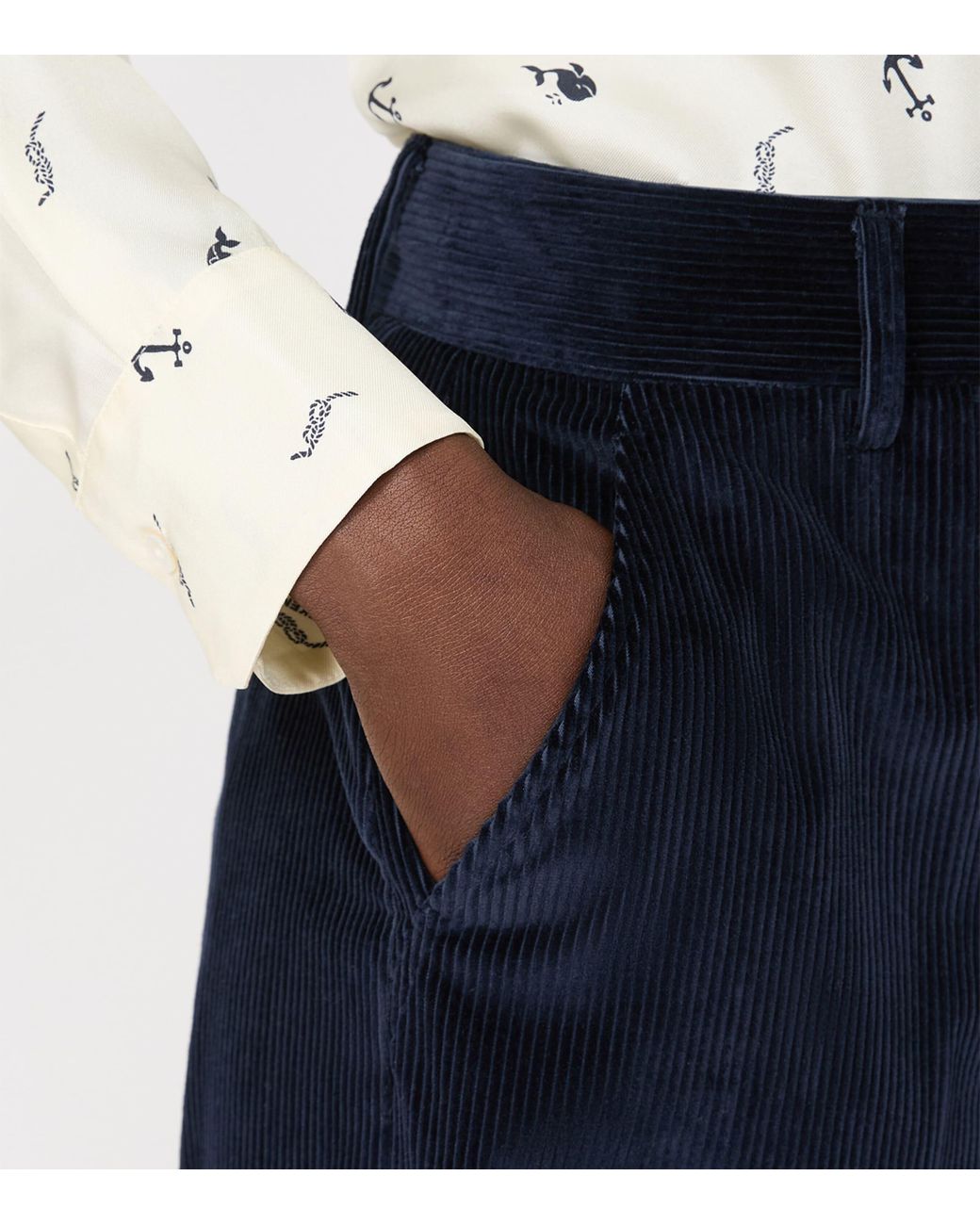 Weekend by Maxmara Blue Corduroy Wide-Leg Trousers