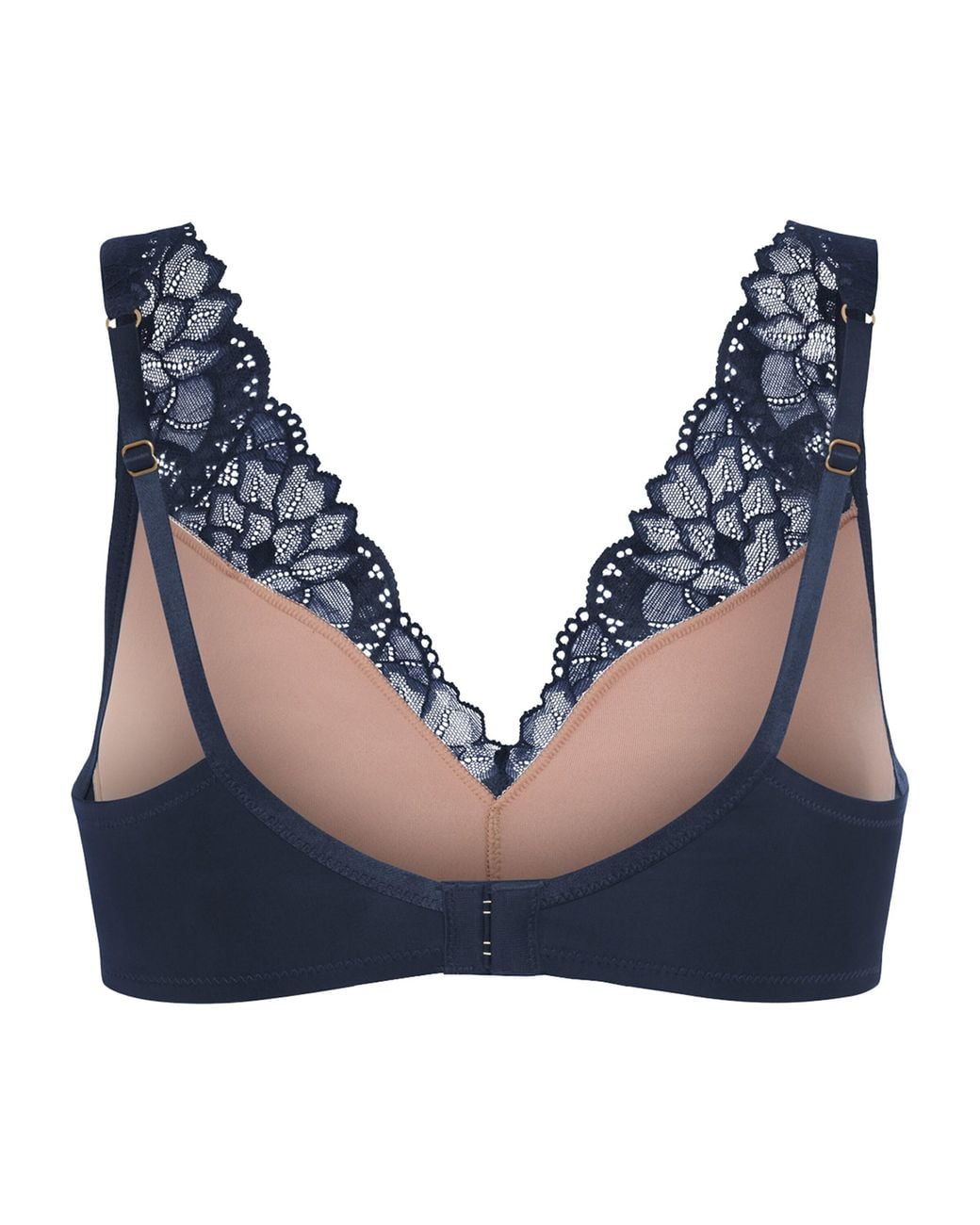 Hanro Blue Stretch-Lace Lightly Padded Bra