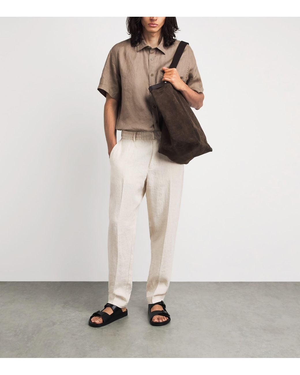 NN07 Natural Linen Billie Trousers for men