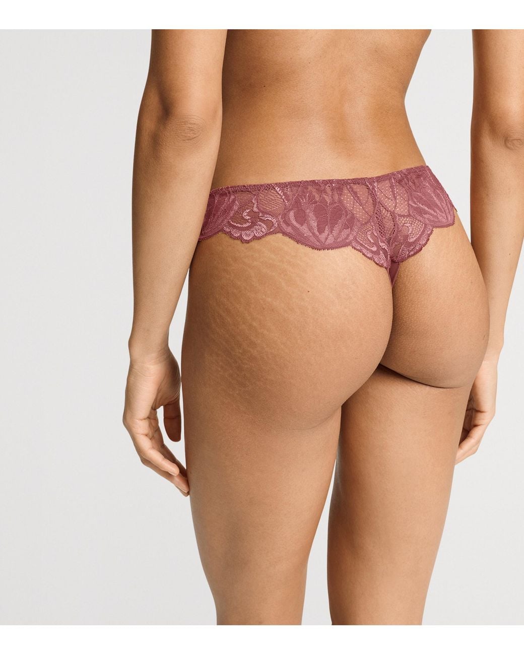 Hanro Pink Lace-Trim Lysia Thong