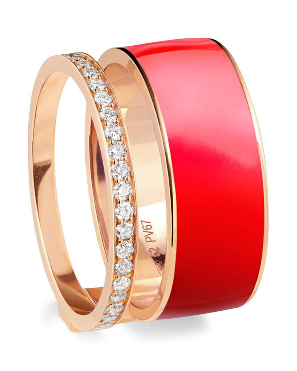 Repossi Red Diamond And Enamel Berbere Ring