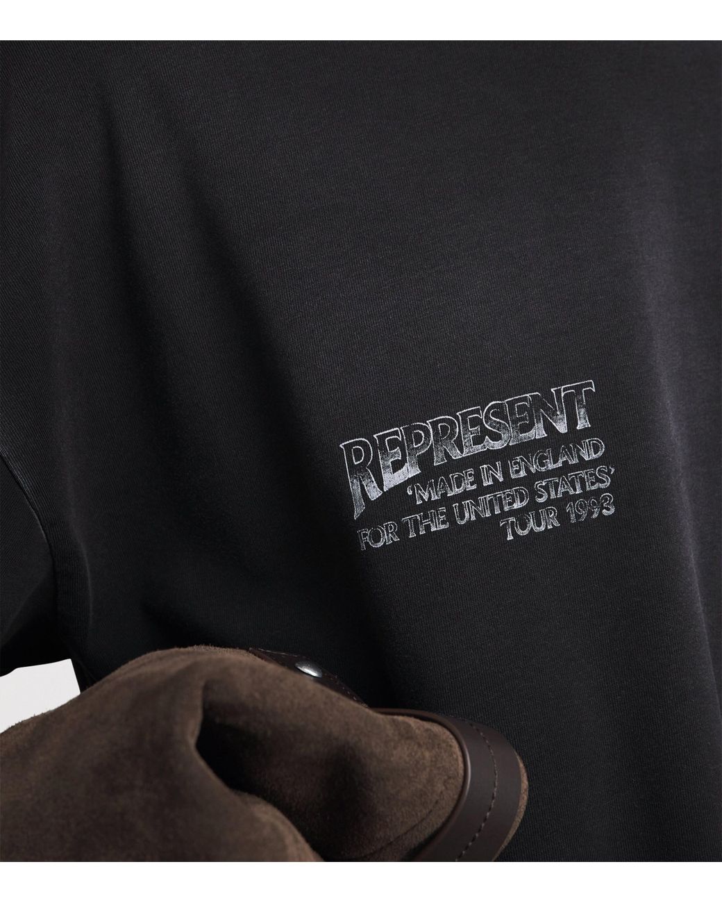Represent Black Cotton Eagle Long-Sleeve T-Shirt for men
