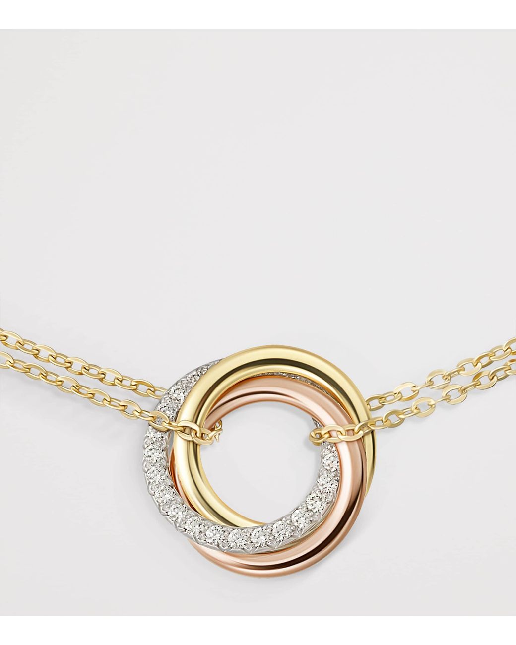 Cartier Metallic Mixed And Diamond Trinity Chain Bracelet