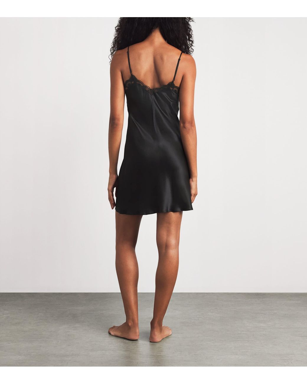 Simone Perele Black Silk-Blend Love Me Slip Dress
