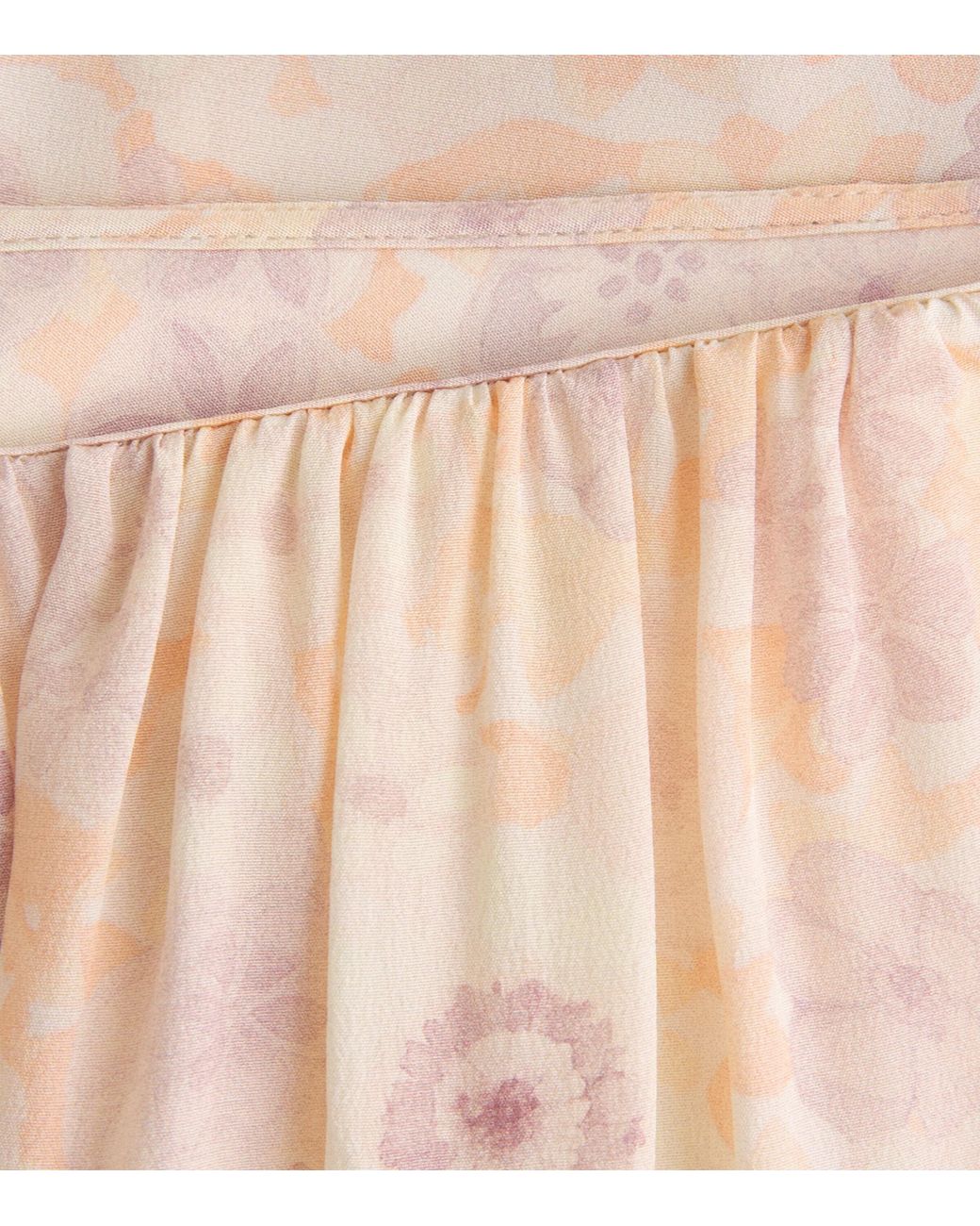 Chloé Pink Silk Floral Print Wide-Leg Trousers