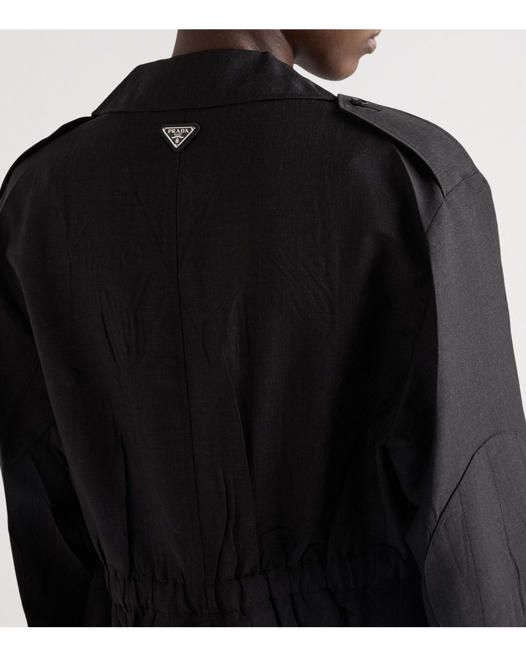 Prada Black Kid Mohair-Virgin Wool Field Jacket