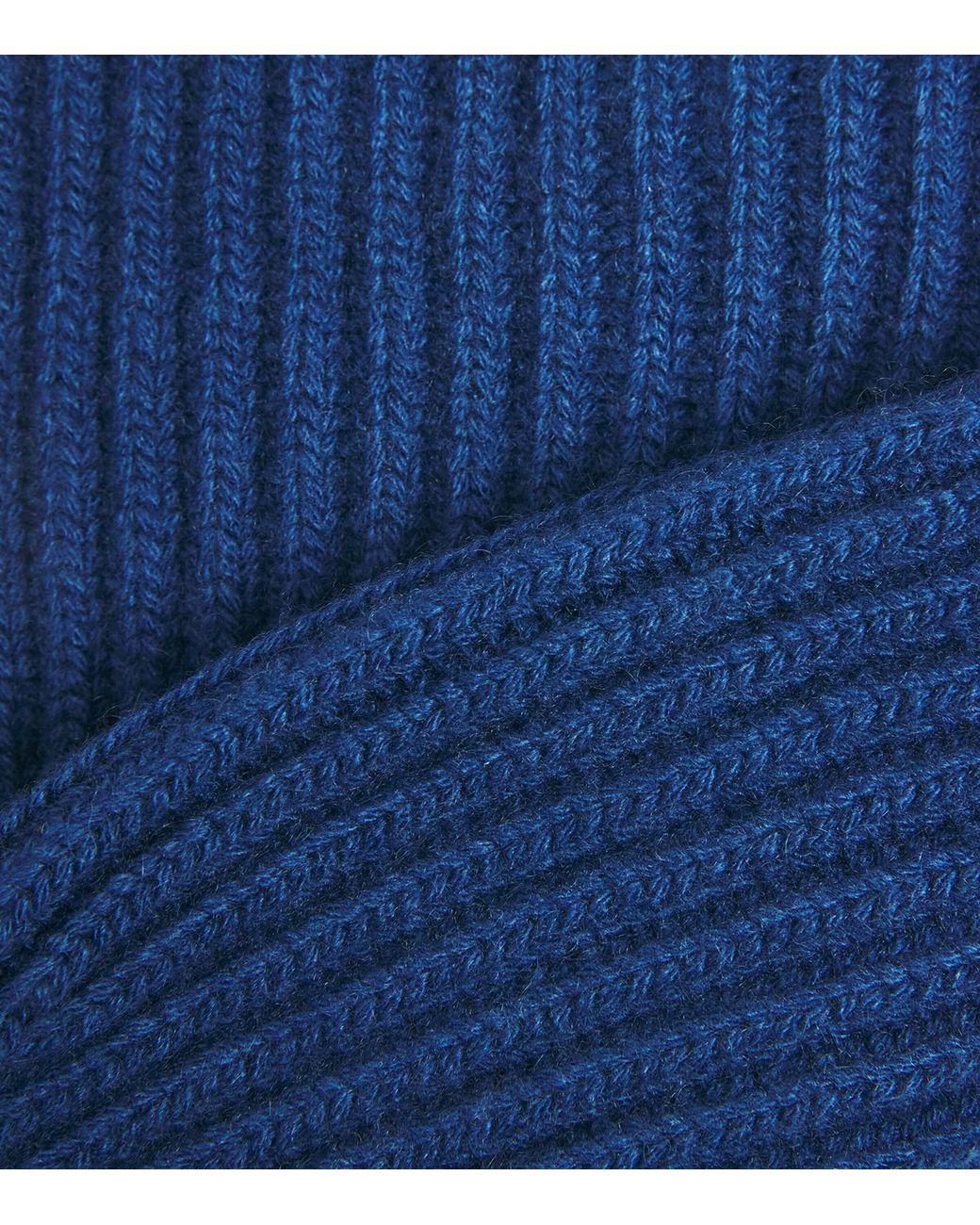 Johnstons Blue Cashmere Ribbed Beanie for men
