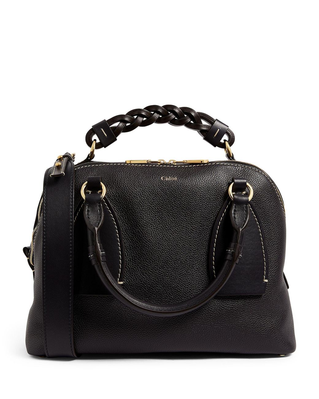 Chloé Medium Leather Daria Top-handle Bag in Dark Blue (Blue) - Save 52 ...