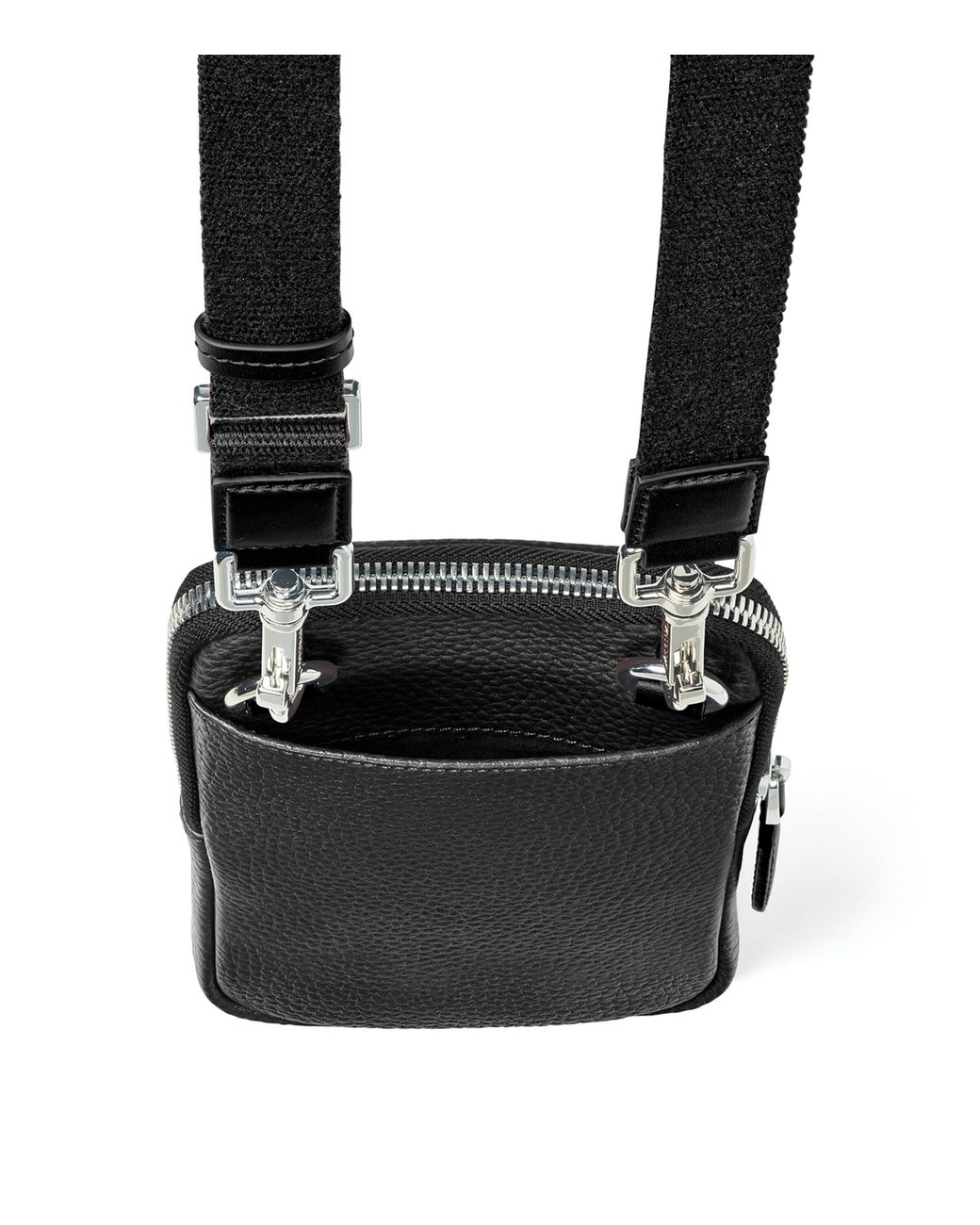 Aspinal Black Leather Cross-Body Phone Pouch for men