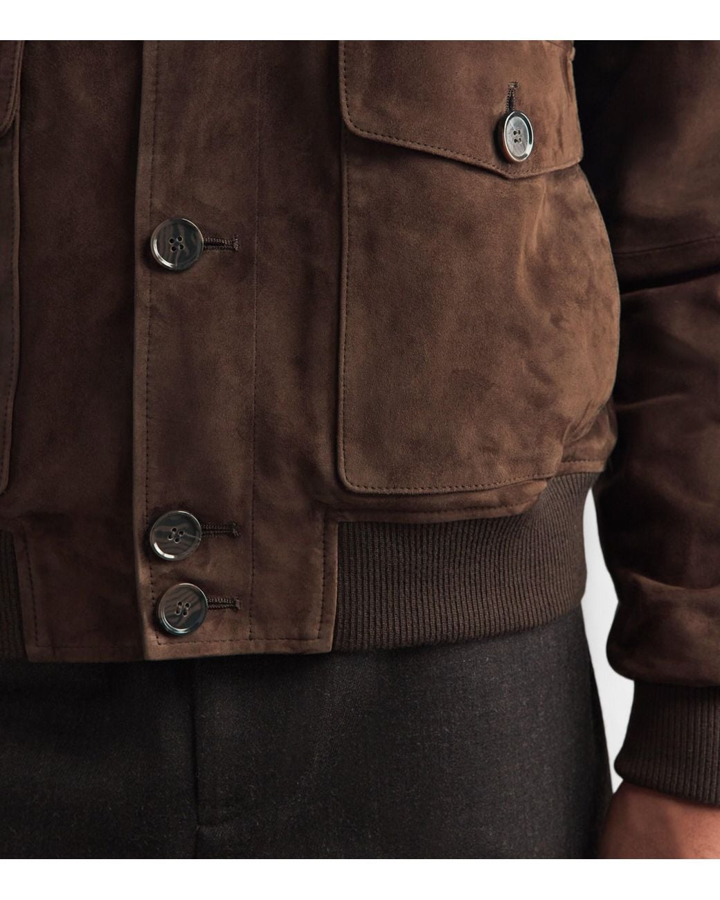 Arma Brown Lamb Suede Tomme Reversible Jacket for men