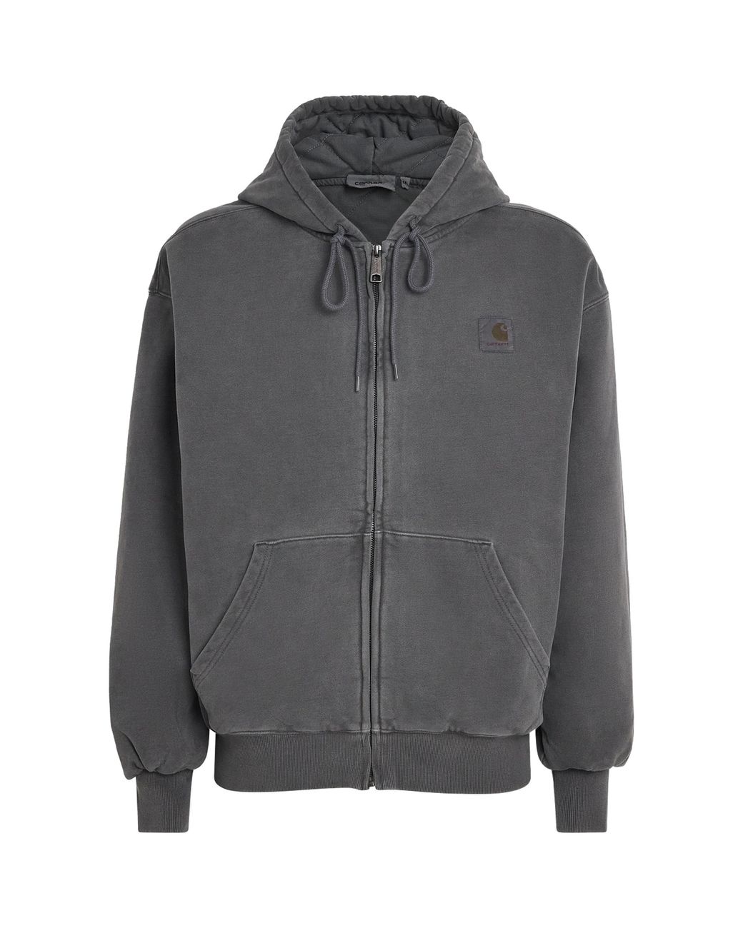 Carhartt Gray Cotton Logo Vista Zip-Up Hoodie for men
