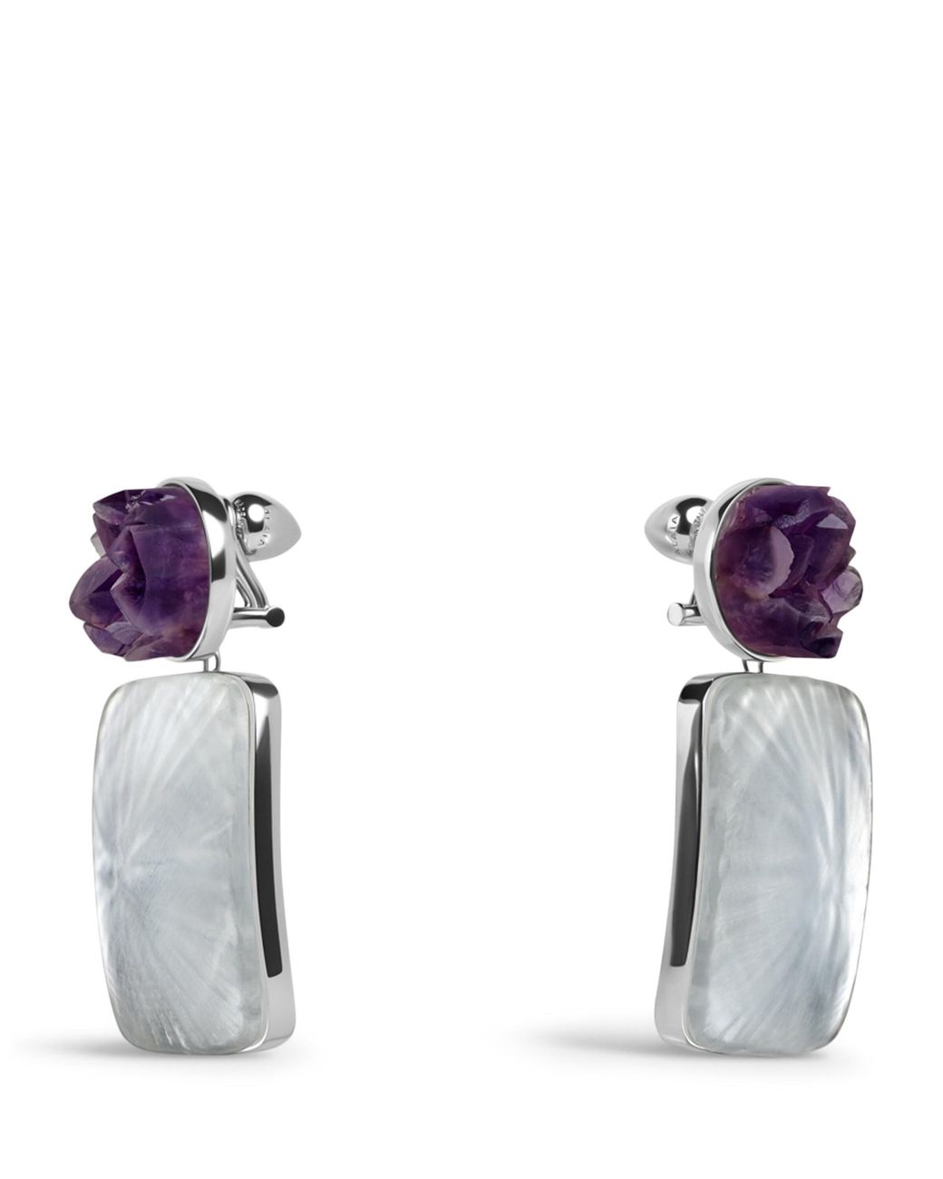 Alaïa Metallic Amethyst Pendant Earrings