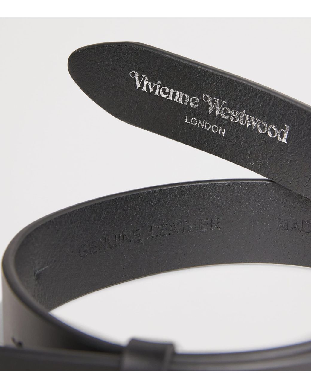 Vivienne Westwood Black Leather Orb Belt for men