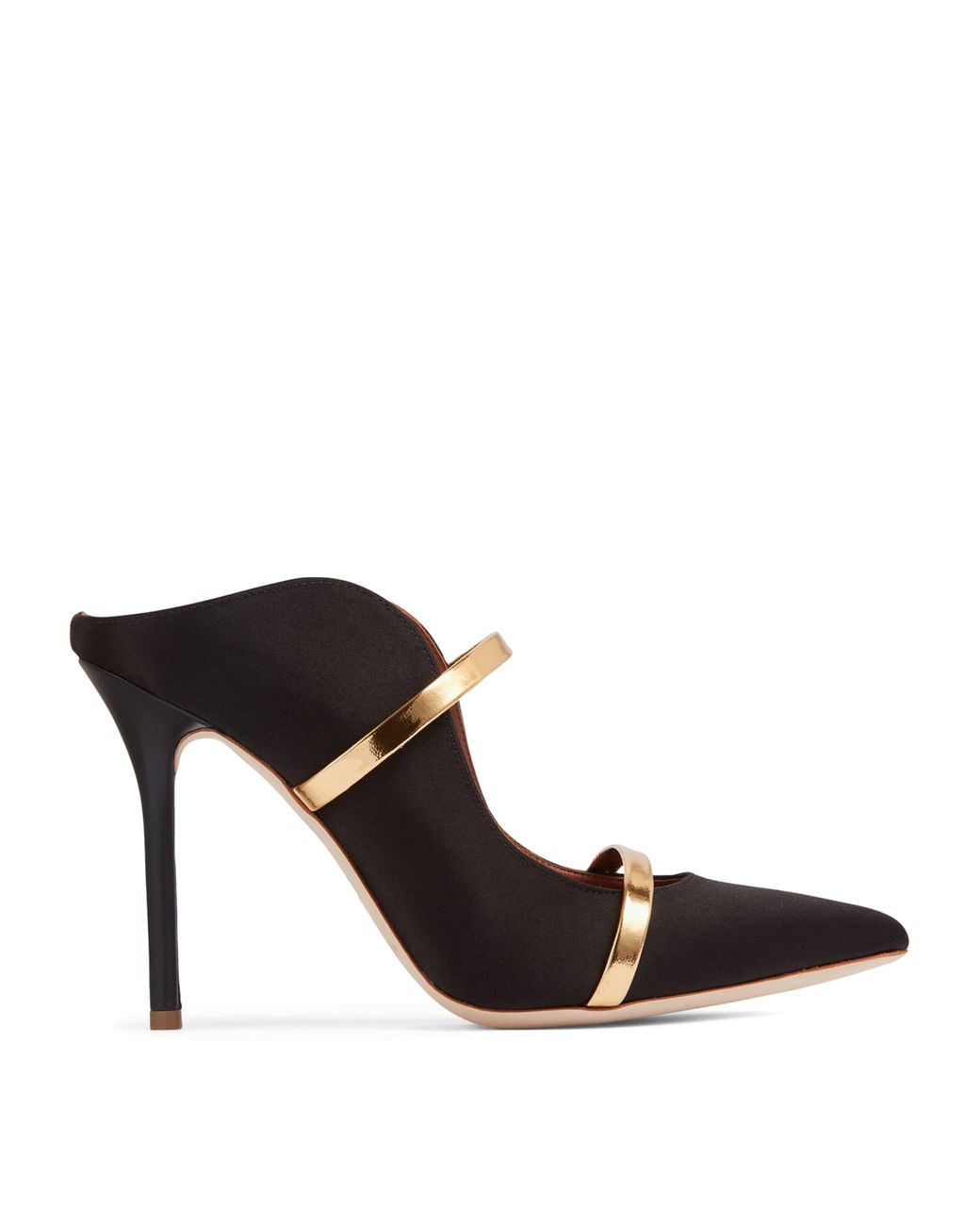 Malone Souliers Black Satin Maureen Mules 100