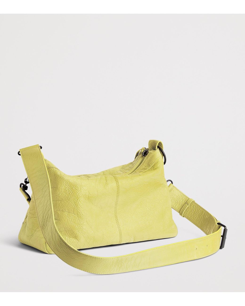 Balenciaga Yellow Mini Lambskin Le City Moto Shoulder Bag