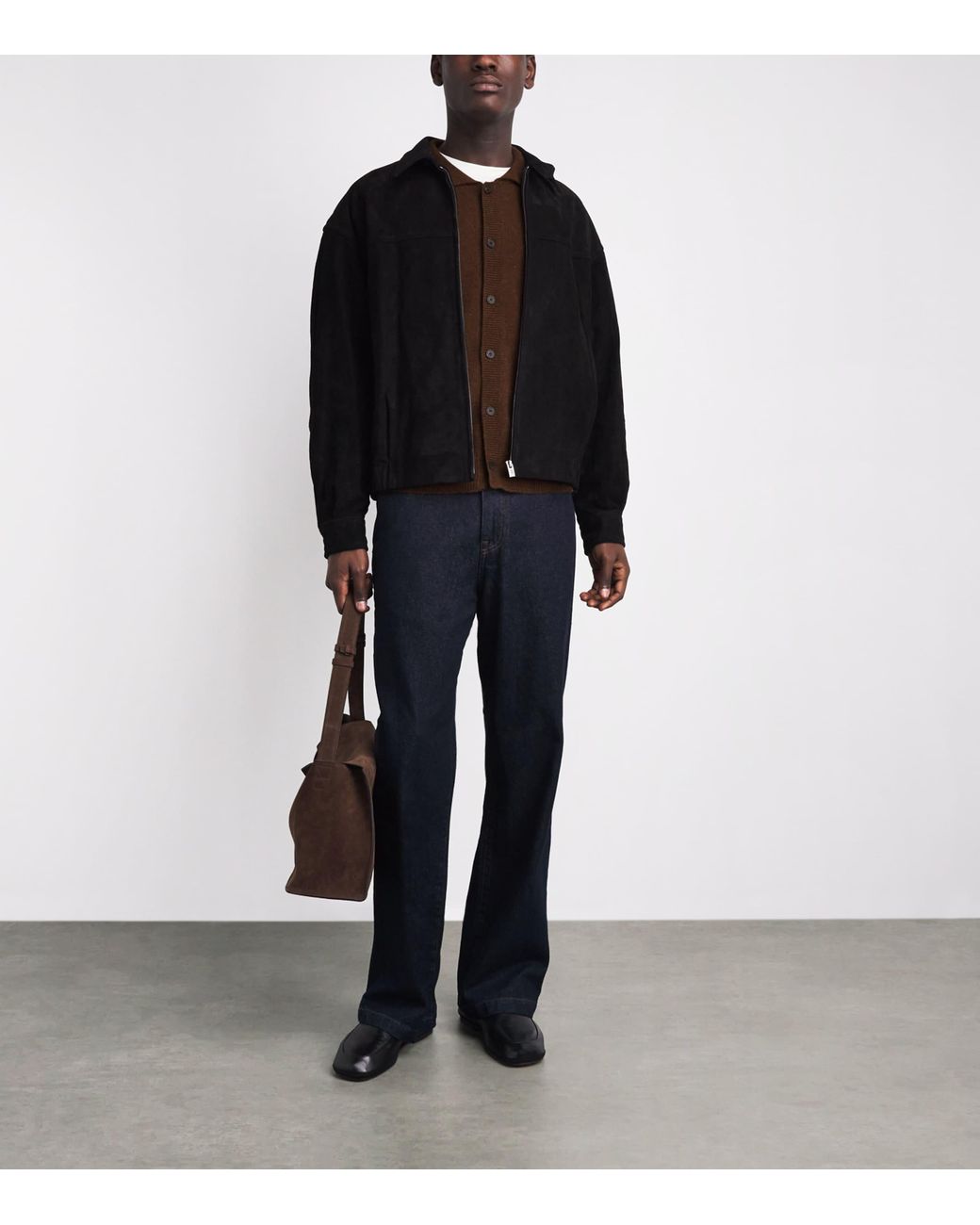 LE17SEPTEMBRE Brown Wool-Alpaca Collar Cardigan for men