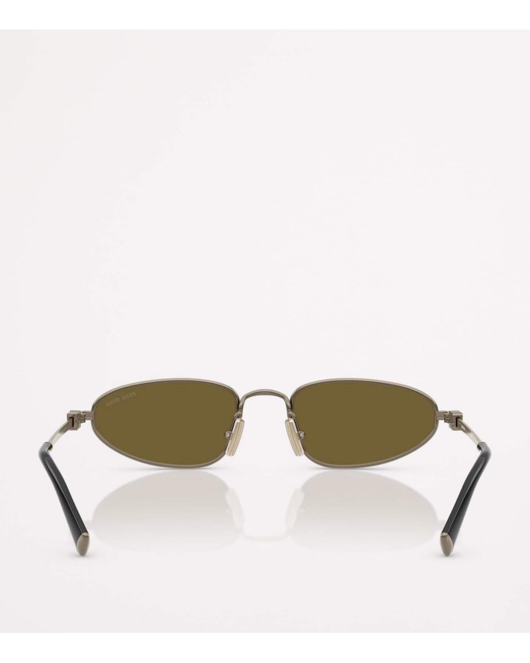 Miu Miu Green Metal Oval Sunglasses