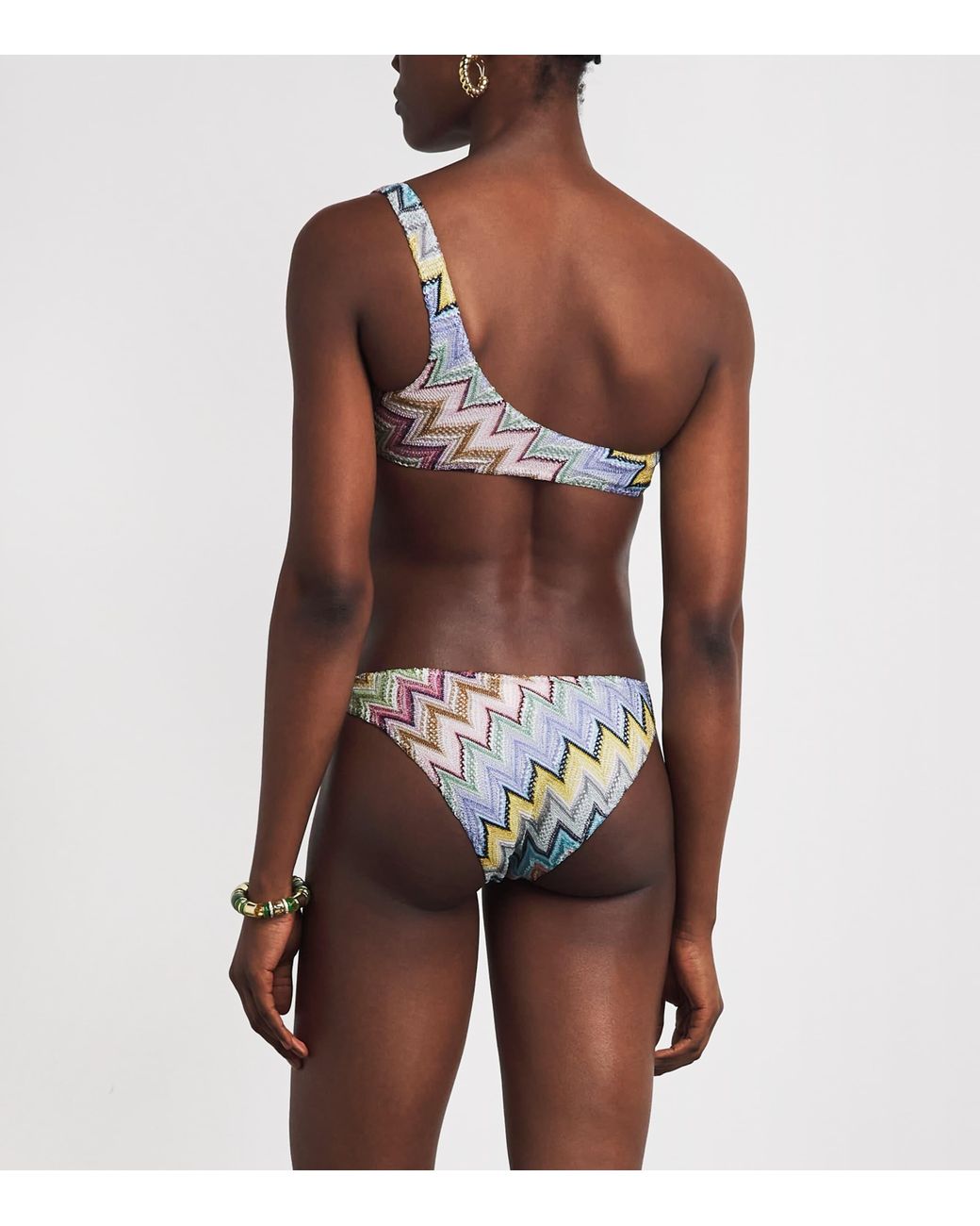 Missoni White One-Shoulder Zigzag Bikini