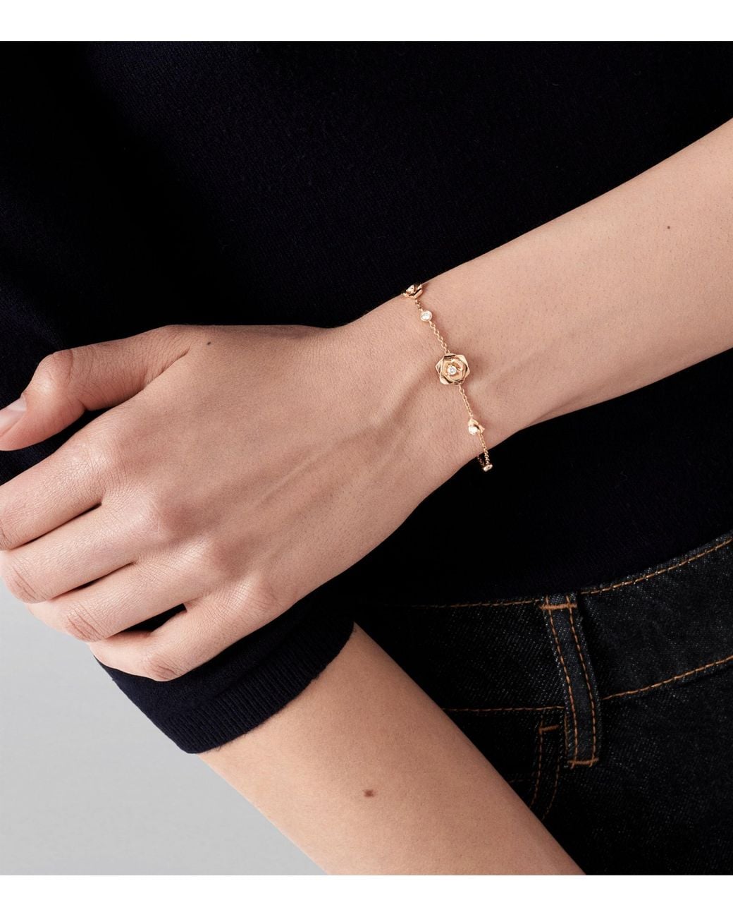 Piaget Metallic And Diamond Rose Bracelet